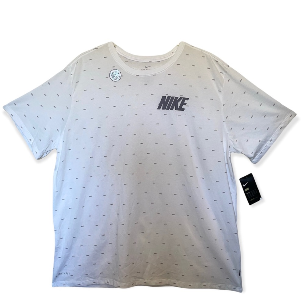 Nike Men’s DRI-FIT White Cotton Tee-Shirt (XX-Large)